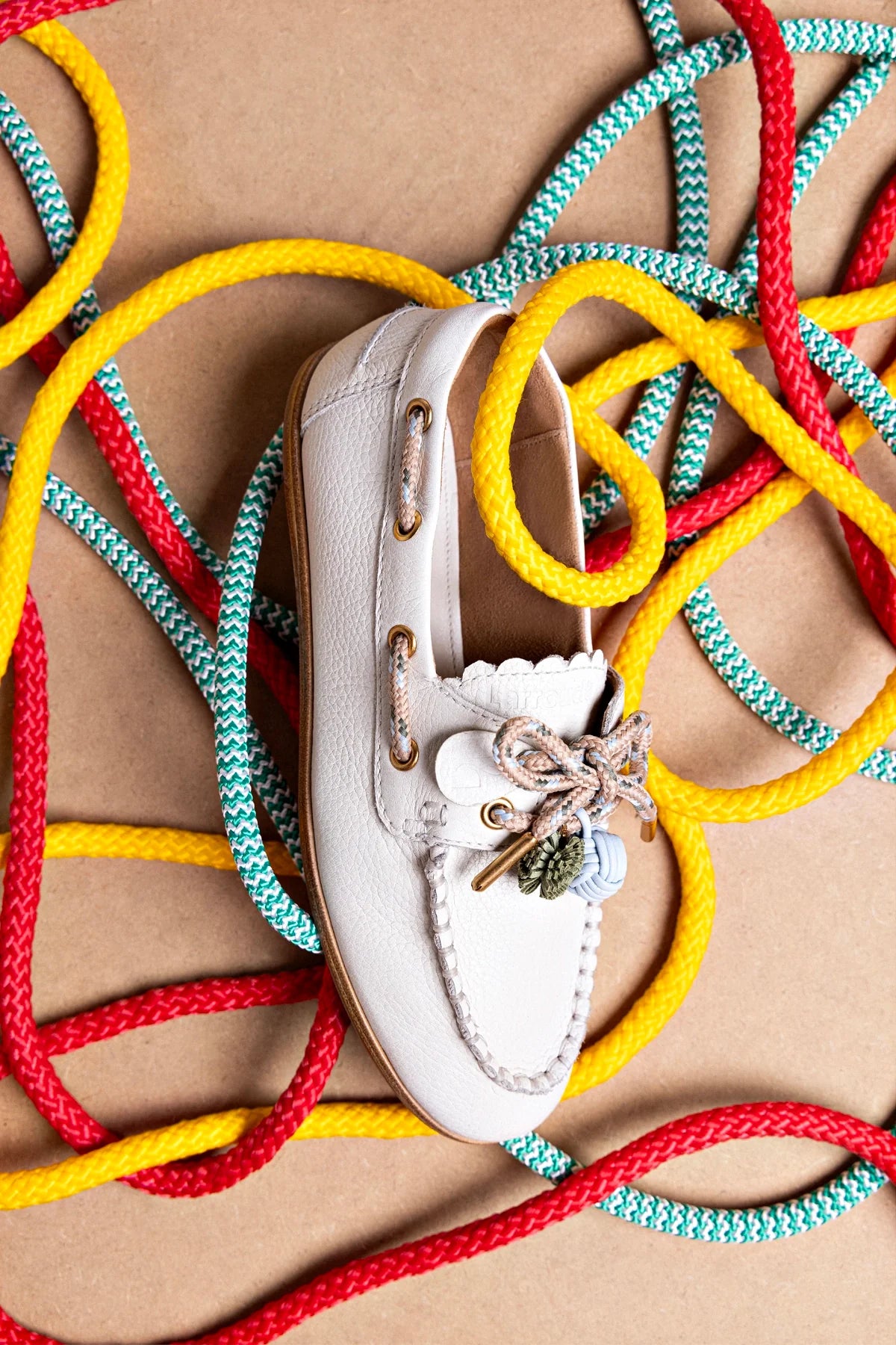 Cyprus Boat Shoe In Ivory Leather