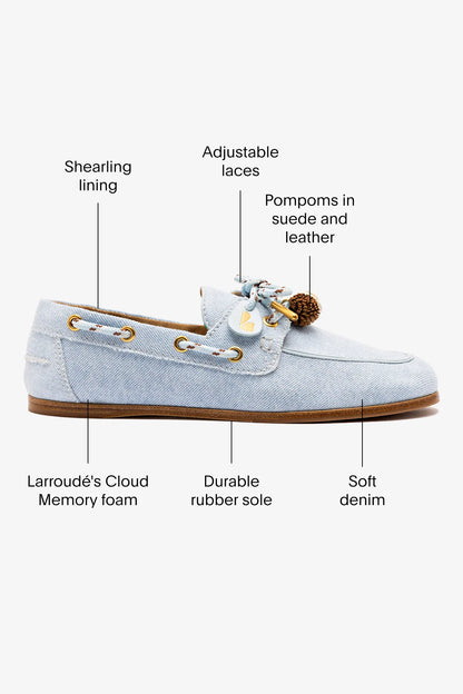 Cyprus Boat Shoe In Maya Denim