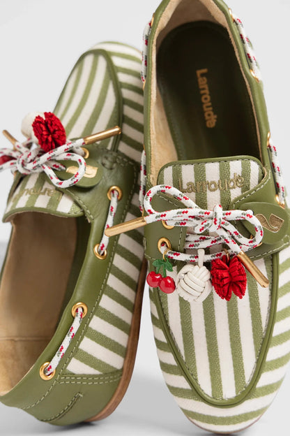 Cyprus Boat Shoe Seaweed Striped Canva