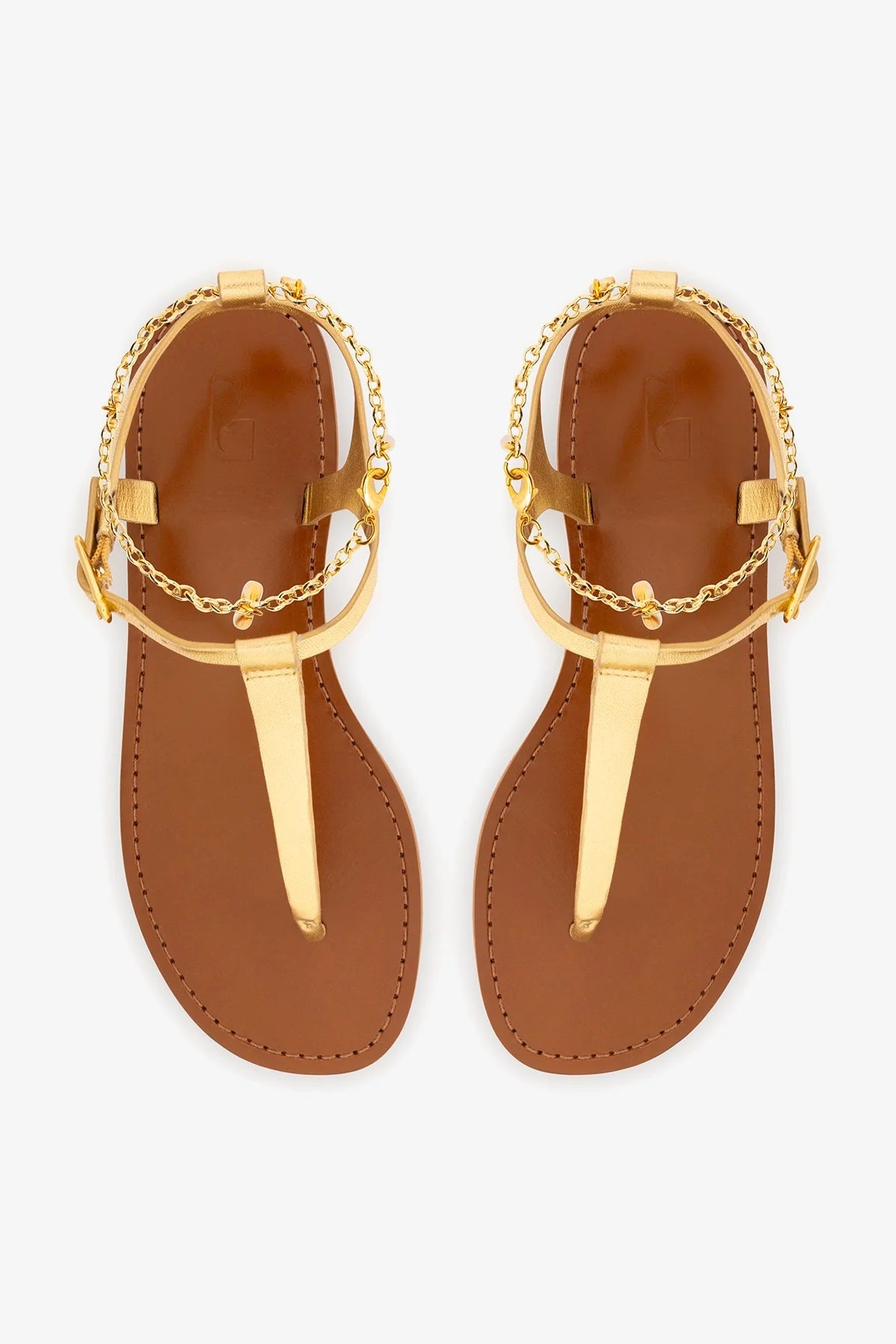 Gipsy Sandal In Gold Metallic Leather