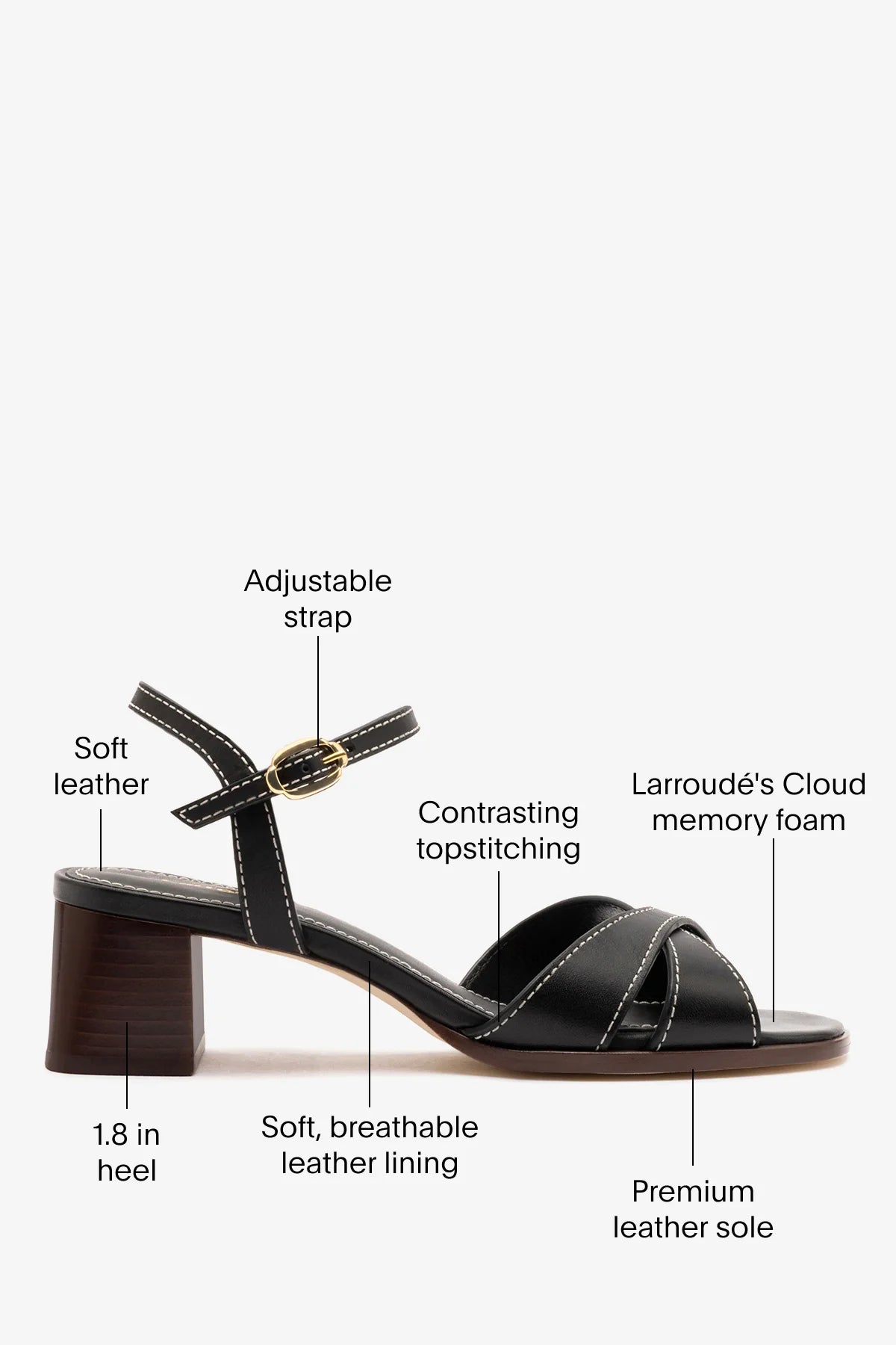 Roma Sandal In Vegetale Black Leather