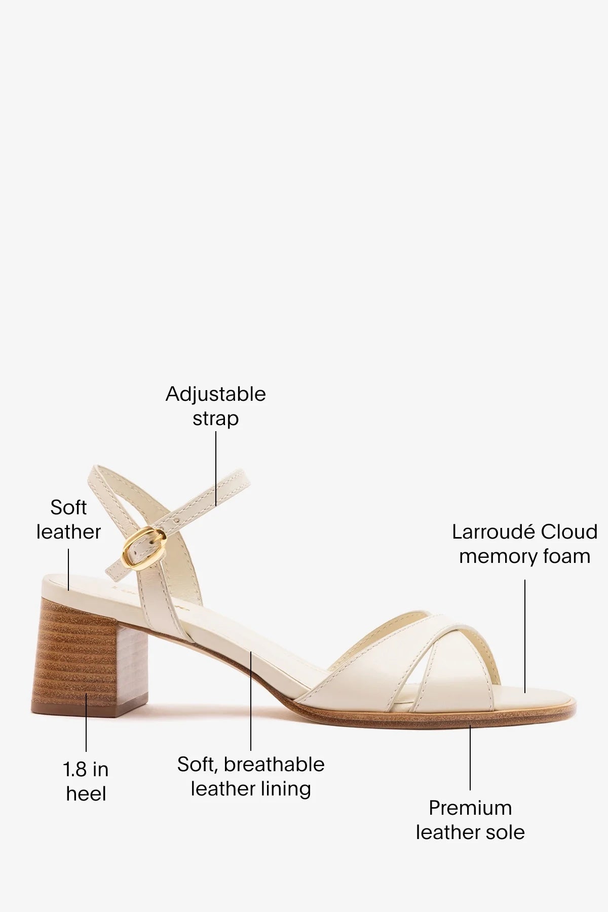 Roma Sandal Ivory Leather