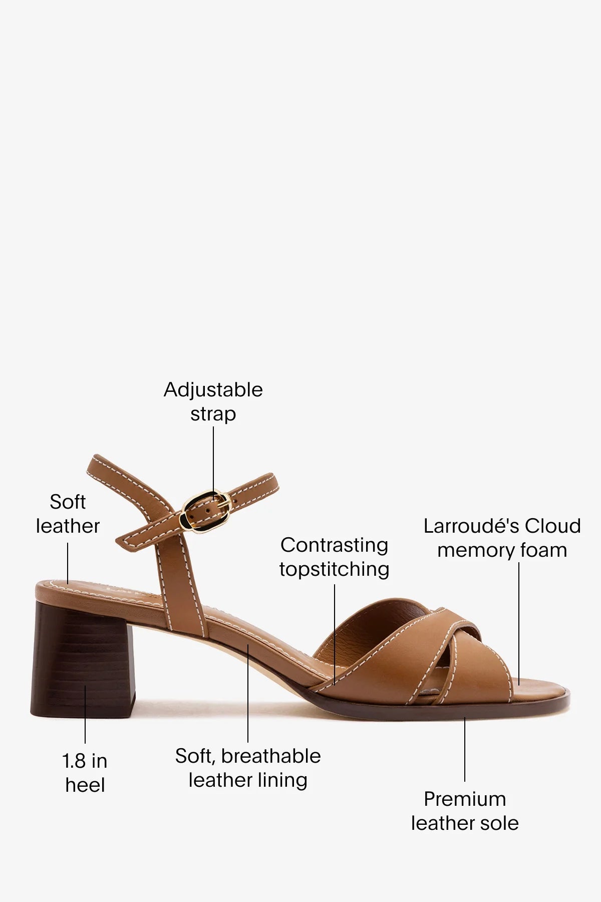 Roma Sandal In Vegetale Caramel Leather