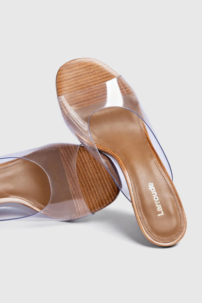 Vivi Wedge Mule In Clear Vinyl
