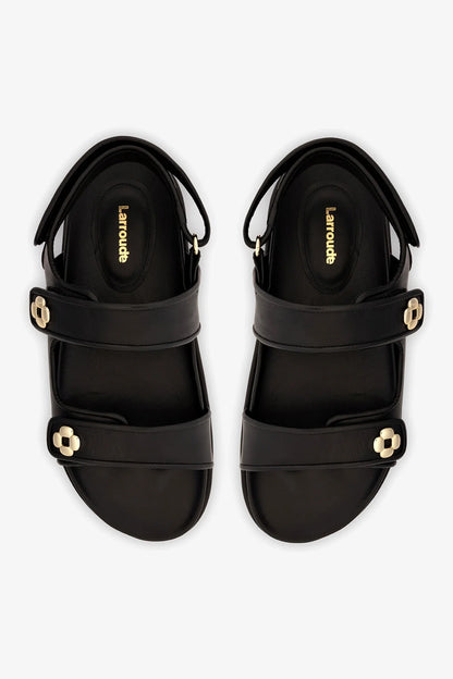 Jetty Sandal In Black Leather