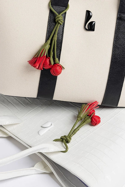 City Tote Bag White Croco Leather