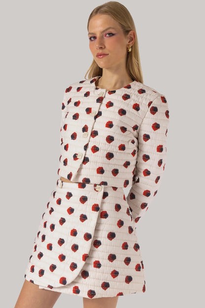 Marina Mini Skirt White Floral Cotton
