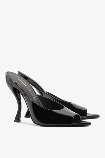Larroudé x Nicolò B.: Malibu Mule Black Patent Leather