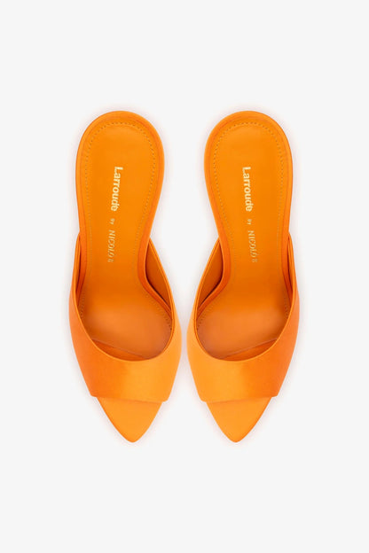 Larroudé x Nicolò B.: Malibu Mule Tangerine Satin