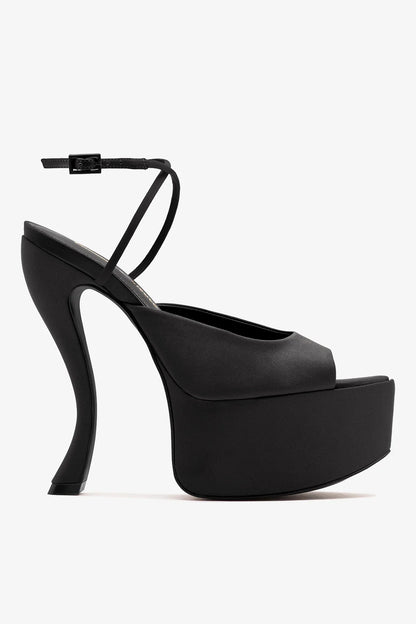 Larroudé x Nicolò B.: Lola Sandal Black Satin