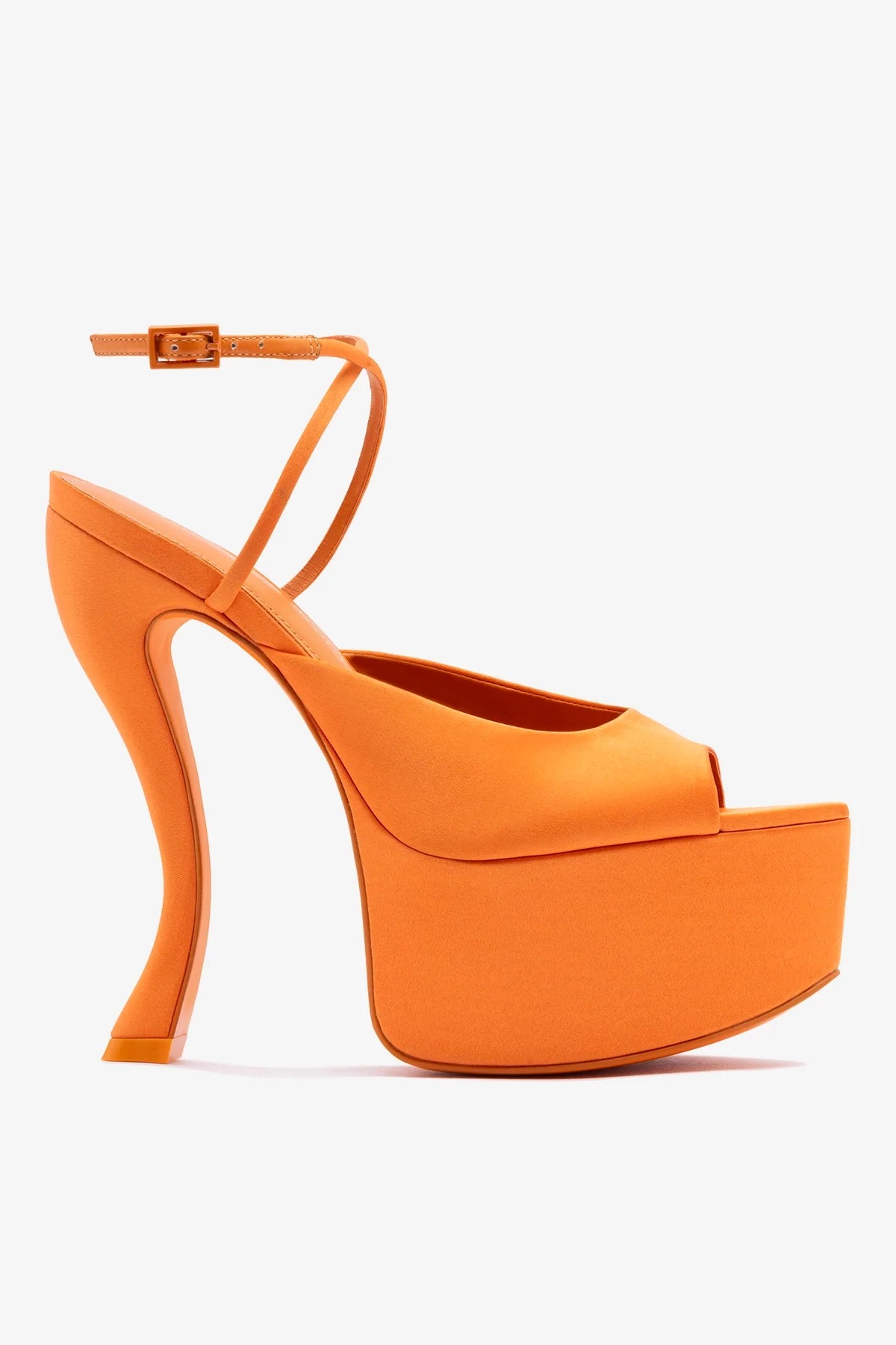 Larroudé x Nicolò B.: Lola Sandal Tangerine Satin