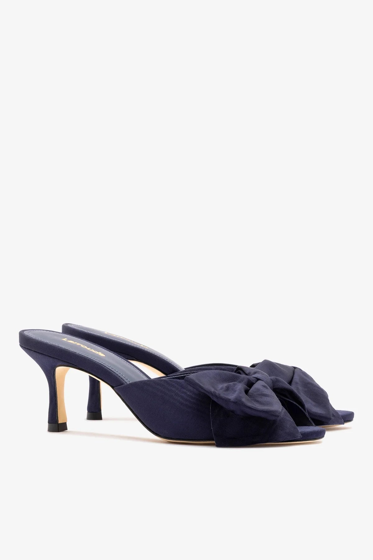 Elle Peep Toe Mule Navy Silk