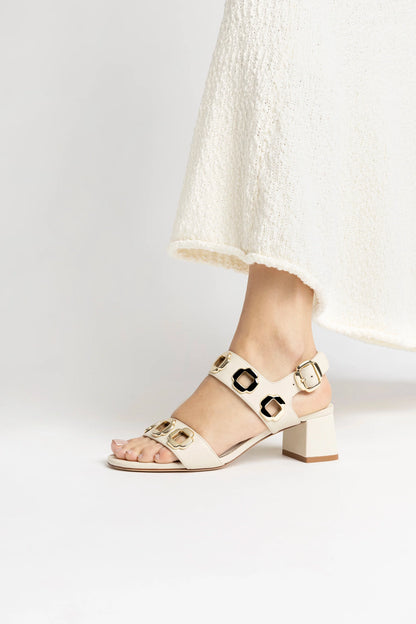 Milan Sandal In Ivory Leather