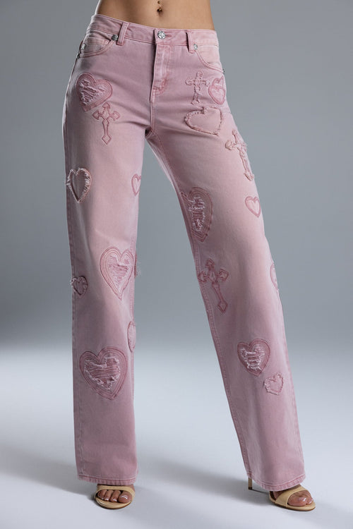 Aryanna Heart Cross Slim Wide
