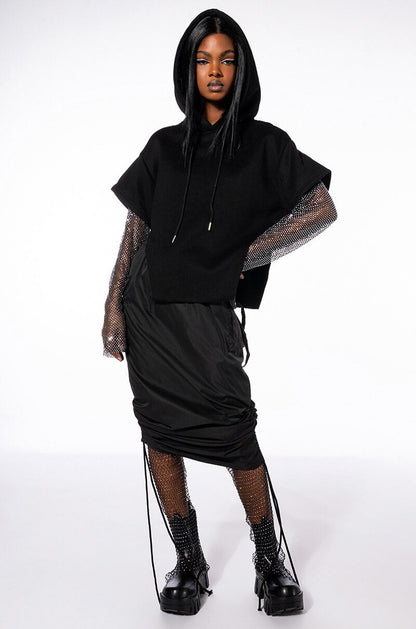 ALLI GOT SHIRT SLEEVE DETAIL HOODIE