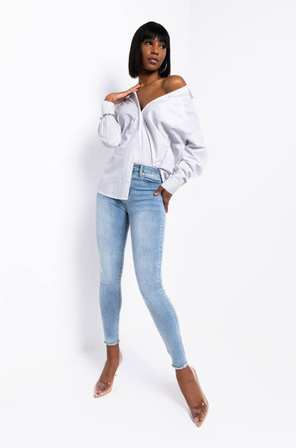 ALL OVER BACK LACE SKINNY JEANS