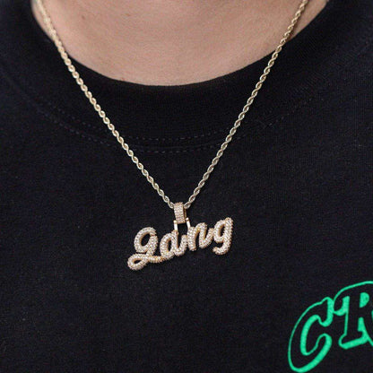 Custom Name Plate Pave Font