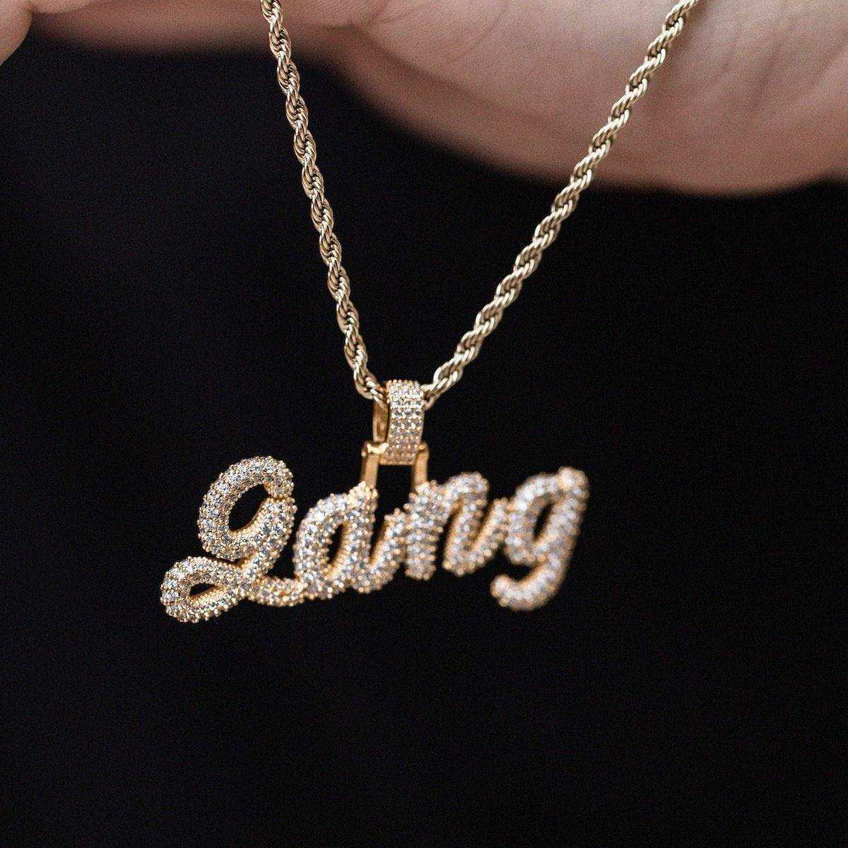 Custom Name Plate Pave Font