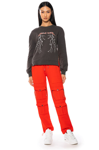 ALL THE THINGS RHINESTONE DETAIL SWEATSHIRT